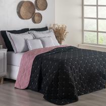 Kit Cobre Leito Dupla Face Bordado Renove - Hipercal 400 Fios