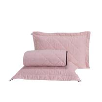Kit Cobre Leito Dupla Face Casal King 3 Peças Bordado Essence Hipercal 400 Fios 100% Poliéster - Rosê