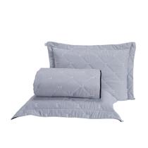 Kit Cobre Leito Dupla Face Casal Padrão 3 Peças Bordado Essence Hipercal 400 Fios 100% Poliéster - Cinza