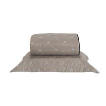 Kit Cobre Leito Dupla Face Solteiro 2 Peças Bordado Essence Hipercal 400 Fios 100% Poliéster - Cáqui