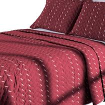 Kit Cobre Leito Heitor Liso Matelado Bordado Colcha 400 Fios - MR Enxovais