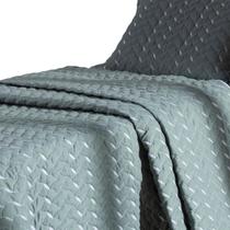 Kit Cobre Leito Heitor Liso Matelado Bordado Colcha 400 Fios