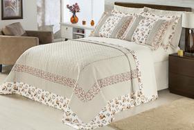 Kit Cobre Leito Holanda Re9casa Casal Queen 07 Peças - Cor Bege - Meu lar enxovais