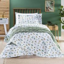 Kit Cobre Leito + Jogo De Cama Tutti Kids 200 Fios Solteiro 04 Peças 100% Poliéster - Dino World