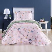 Kit Cobre Leito + Jogo De Cama Tutti Kids 200 Fios Solteiro 05 Peças 100% Poliéster - Foxy