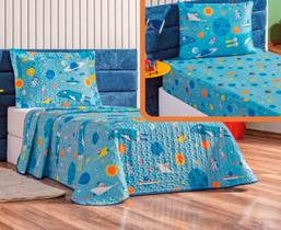 Kit Cobre Leito + Jogo De Lençol Infantil Bouti 4 Peças