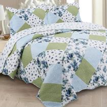 Kit Cobre leito King + 2 Porta-travesseiros Patchwork Munique 2