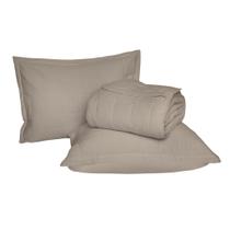 Kit Cobre Leito King 3 Peças Fine Malha Algodão Colcha Matelada Liso