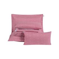 Kit Cobre Leito King + Almofada 5 Peças Bordado Urbany Hipercal 400 Fios 100% Poliéster - Rosê