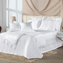 Kit Cobre Leito King Pérola com Almofadas e Xale 10 Peças - Branco
