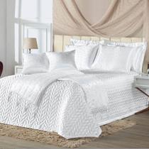 Kit Cobre Leito King Pérola Com Almofadas E Xale 10 Peças - Branco