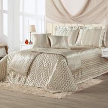 Kit Cobre Leito King Pérola com Almofadas e Xale 10 Peças - Bronze Kit Cobre Leito King Pérola com Almofadas e Xale 10 Peças - Bronze