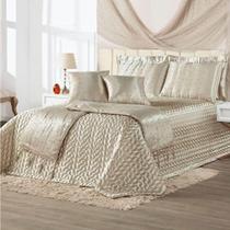 Kit Cobre Leito King Pérola Com Almofadas E Xale 10 Peças - Bronze