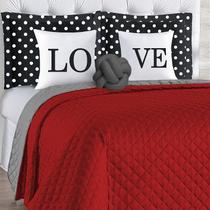 Kit Cobre Leito Love Nó Dupla Face Casal Padrão 8pç Vermelho Lovely Decor Kit Cobre Leito Love Nó Dupla Face Casal Padrão 8pç Vermelho Lovely Decor