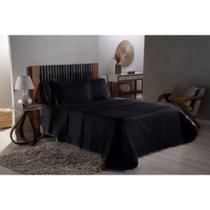 Kit Cobre Leito mais Lençol Casal 4 peças Preto/ 115PR-104PR