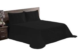 Kit Cobre Leito Matelado Casal 3 Pçs, Preto