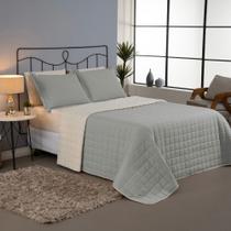 Kit Cobre Leito Matelado Casal 3 Peças Sherpa Pele de Carneiro Percal 180 Fios Dupla Face