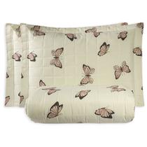 Kit Cobre Leito Matelado Colcha Queen 3 Peças Algodão Misto