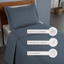 Kit Cobre Leito Matelado Copacabana 2 Peças Solteiro 100 Poliéster Percal 300 Fios