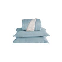 Kit Cobre Leito Matelado Dupla Face Sherpa de Carneiro 3 Peças Queen 80% Algodão / 20% Poliéster Percal 180 Fios Kit Cobre Leito Matelado Dupla Face Sherpa de Carneiro 3 Peças Queen 80% Algodão / 20% Poliéster Percal 180 Fios