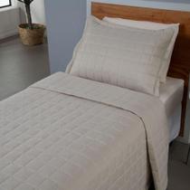 Kit Cobre Leito Matelado Dupla Face Soft 2 Peças Solteiro 100% Poliéster - Areia Kit Cobre Leito Matelado Dupla Face Soft 2 Peças Solteiro 100% Poliéster - Areia