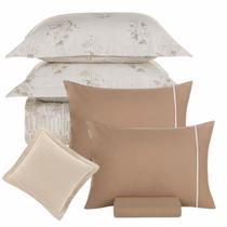 Kit Cobre Leito Matelassado Queen Karsten Algodão Percal 7 peças