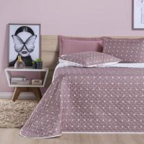 Kit Cobre Leito Meggy Poá King Dupla Face Micropercal Rosa Kit Cobre Leito Meggy Poá King Dupla Face Micropercal Rosa