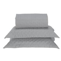 Kit Cobre Leito Milão Casal 3 Peças 100% Poliéster - Linho / Branco Kit Cobre Leito Milão Casal 3 Peças 100% Poliéster - Linho / Branco