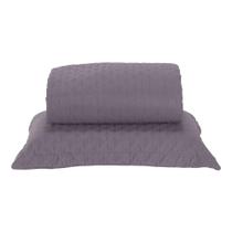 Kit Cobre Leito Milão Solteiro 2 Peças 100% Poliéster - Lavanda / Branco Kit Cobre Leito Milão Solteiro 2 Peças 100% Poliéster - Lavanda / Branco
