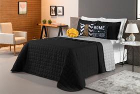 Kit Cobre Leito Paris 8 Peças Casal Queen Preto