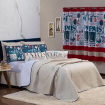 Kit Cobre Leito Paris Dupla Face c/ Almofadas Casal Padrão 07 Peças