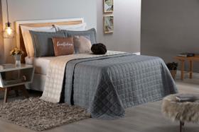 Kit Cobre Leito Paris Queen 8 Peças E Solteiro 5 Peças Com Almofadas Decorativas