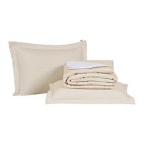 Kit Cobre Leito Premier Casal 3 Peças Hipercal 200 Fios 80% Algodão, 20% Poliéster - Bege Kit Cobre Leito Premier Casal 3 Peças Hipercal 200 Fios 80% Algodão, 20% Poliéster - Bege