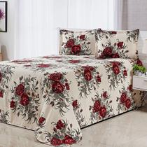 Kit Cobre Leito Queen Bella Piquet 03 Peças Floral Kit Cobre Leito Queen Bella Piquet 03 Peças Floral