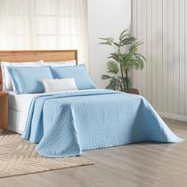 Kit Cobre Leito Queen Percale 200 Fios Todo Bordado Aba Americana Verity 03 Peças Céu Kit Cobre Leito Queen Percale 200 Fios Todo Bordado Aba Americana Verity 03 Peças Céu