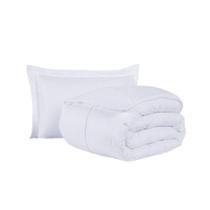 Kit Cobre Leito Ravena To Decorando Solteiro 2 Peças Micropercal 200 Fios Toque Acetinado 100% Poliéster - Branco Kit Cobre Leito Ravena To Decorando Solteiro 2 Peças Micropercal 200 Fios Toque Acetinado 100% Poliéster - Branco