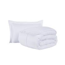 Kit Cobre Leito Ravena To Decorando Solteiro 2 Peças Micropercal 200 Fios Toque Acetinado 100% Poliéster - Branco