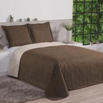 Kit Cobre Leito Real Solteiro Dupla Face 2 Peças 100% Poliéster - Marrom/Avelã Kit Cobre Leito Real Solteiro Dupla Face 2 Peças 100% Poliéster - Marrom/Avelã