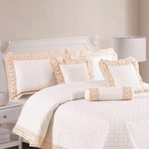 Kit Cobre Leito Royale King 06 Peças - Off White Kit Cobre Leito Royale King 06 Peças - Off White