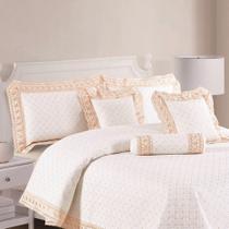 Kit Cobre Leito Royale Queen 06 Peças - Off White Kit Cobre Leito Royale Queen 06 Peças - Off White