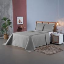 Kit Cobre Leito Ruby Casal Padrão 03 Peças Colcha Slim Matelado Ultrassônico Toque Macio Cores Lisas