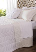 Kit Cobre Leito Santorini King 3 Peças Branco Palha