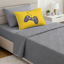 Kit Cobre Leito Solteiro 4 Pçs Cama Posta com Lençol Infantil Kids