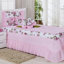 Kit Cobre Leito Solteiro Amazonas 03 Peças + Cortina 2 mts - Rosa Kit Cobre Leito Solteiro Amazonas 03 Peças + Cortina 2 mts - Rosa