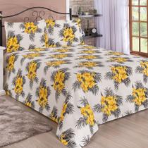 Kit Cobre Leito Solteiro Bella Piquet 02 Peças- Amarelo