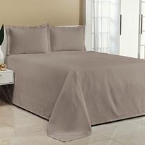 Kit Cobre Leito Solteiro Bella Piquet 02 Peças Avelã Liso