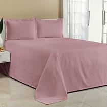 Kit Cobre Leito Solteiro Bella Piquet 02 Peças Rosê Liso