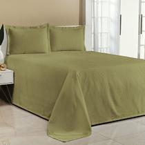 Kit Cobre Leito Solteiro Bella Piquet 02 Peças Verde Liso