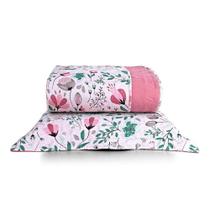 Kit Cobre Leito Solteiro Botanical Micropercal 200 Fios 5 Peças