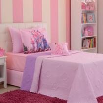 Kit Cobre Leito Solteiro Colcha Infantil Menina 3 Peças